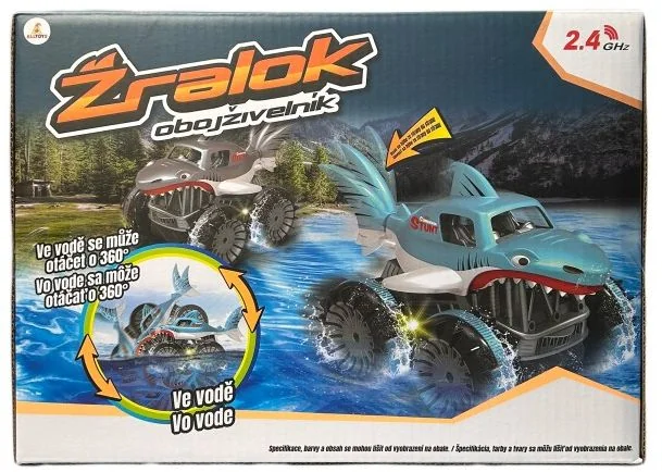 Alltoys obojživelný žralok rc 1×1 ks, obojživelný žralok