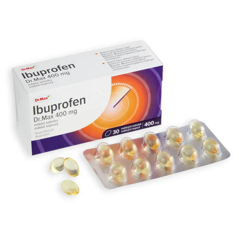 Ibuprofen Dr. Max 400 mg mäkké kapsuly 1×30 cps, liek proti bolesti