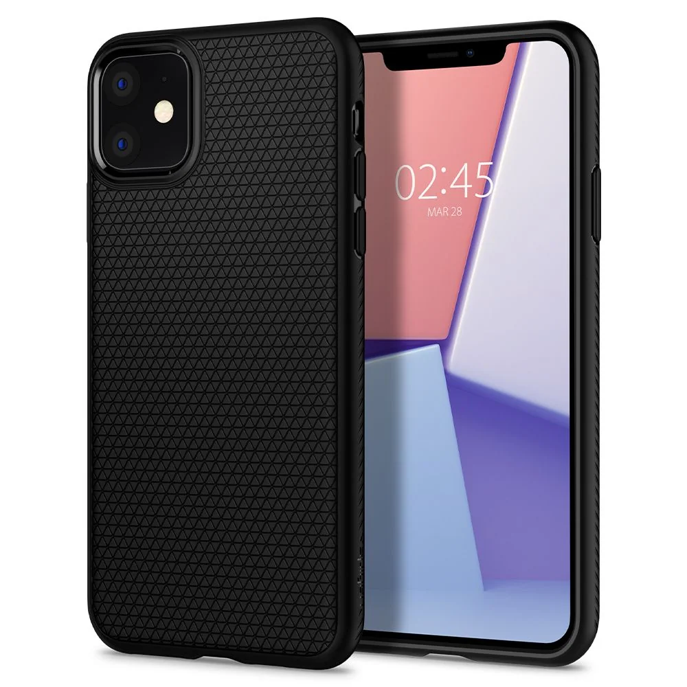 Spigen Liquid Air gumené púzdro pre iPhone 11, matné čierne 