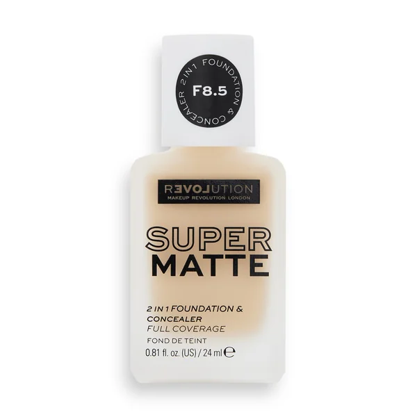 Revolution Relove, Supermatte Foundation F8.5, make-up