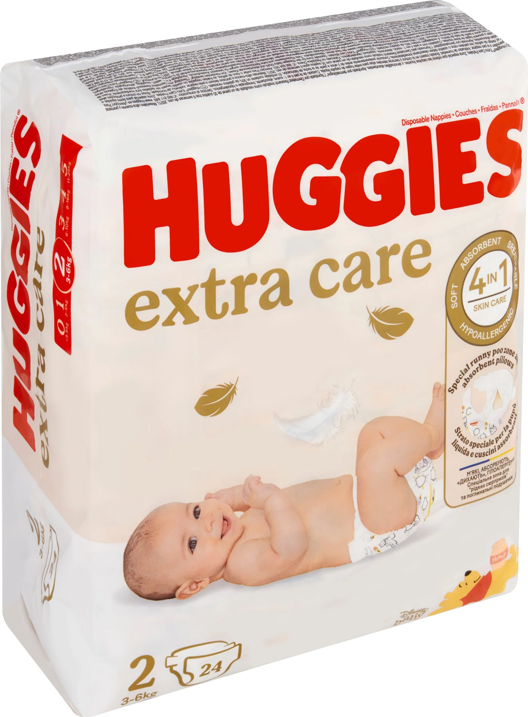 HUGGIES plienky Extra Care 2 1x24 ks, jednorazové plienky