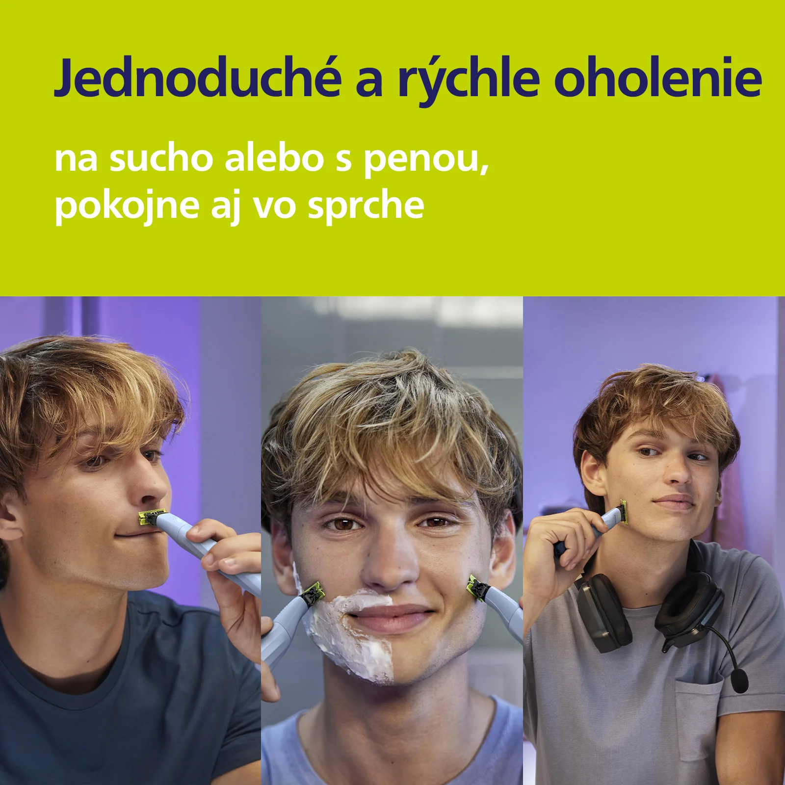 Philips OneBlade First Shave na tvár + extra čepeľ anti-friction QP1324/30 1×1 ks, holiaci strojček