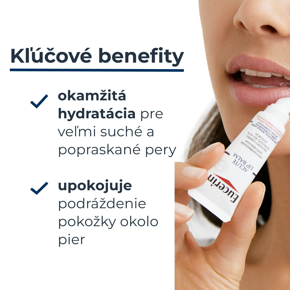 Eucerin ACUTE LIP BALM balzam na pery 1×10 ml, extrémne suché pery