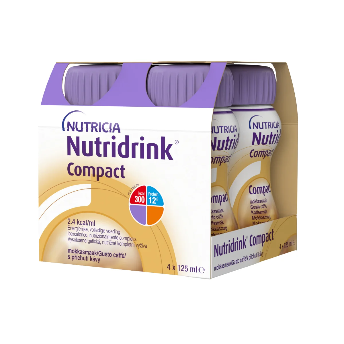 Nutridrink Compact s kávovou príchuťou 4x125 ml, nápoj na medicínske účely