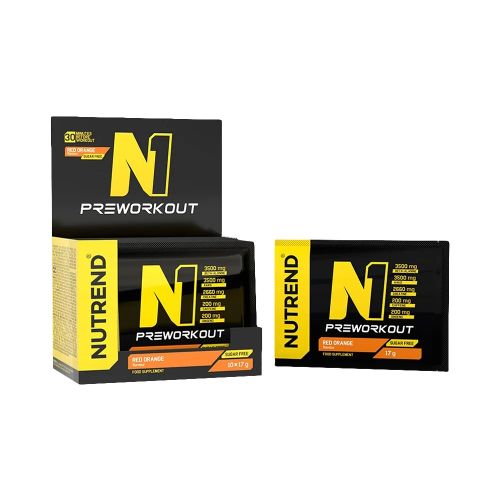 Nutrend N1 Pre-Workout 10 x 17 g červený pomaranč