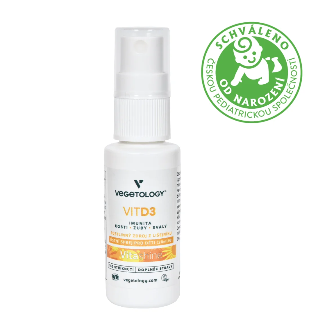 Vegetology Vit D3 Vitashine v spreji, 1000IU, 20 ml 