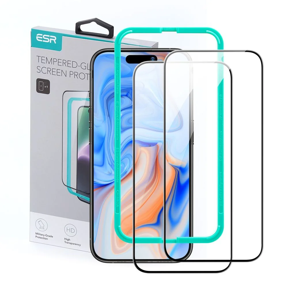 ESR Screen Protector 2x ochranné sklo na iPhone 15, čierne 