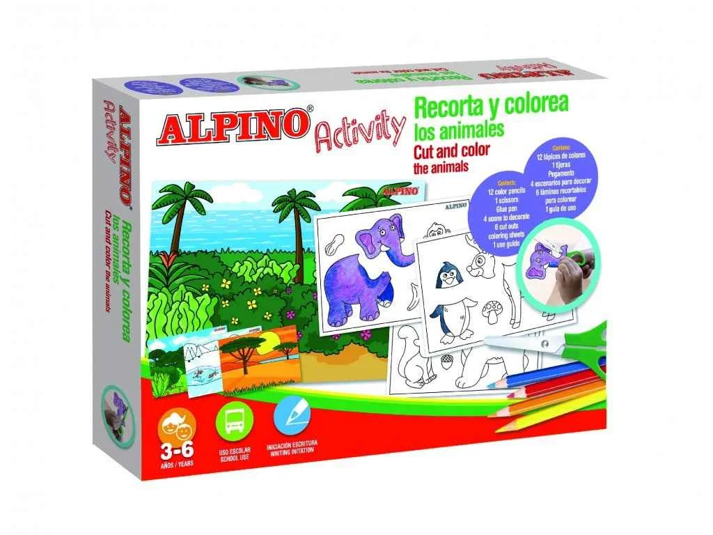 ALPINO Alpino Activity vystrihujte a vyfarbujte zvieratá 1×1 set