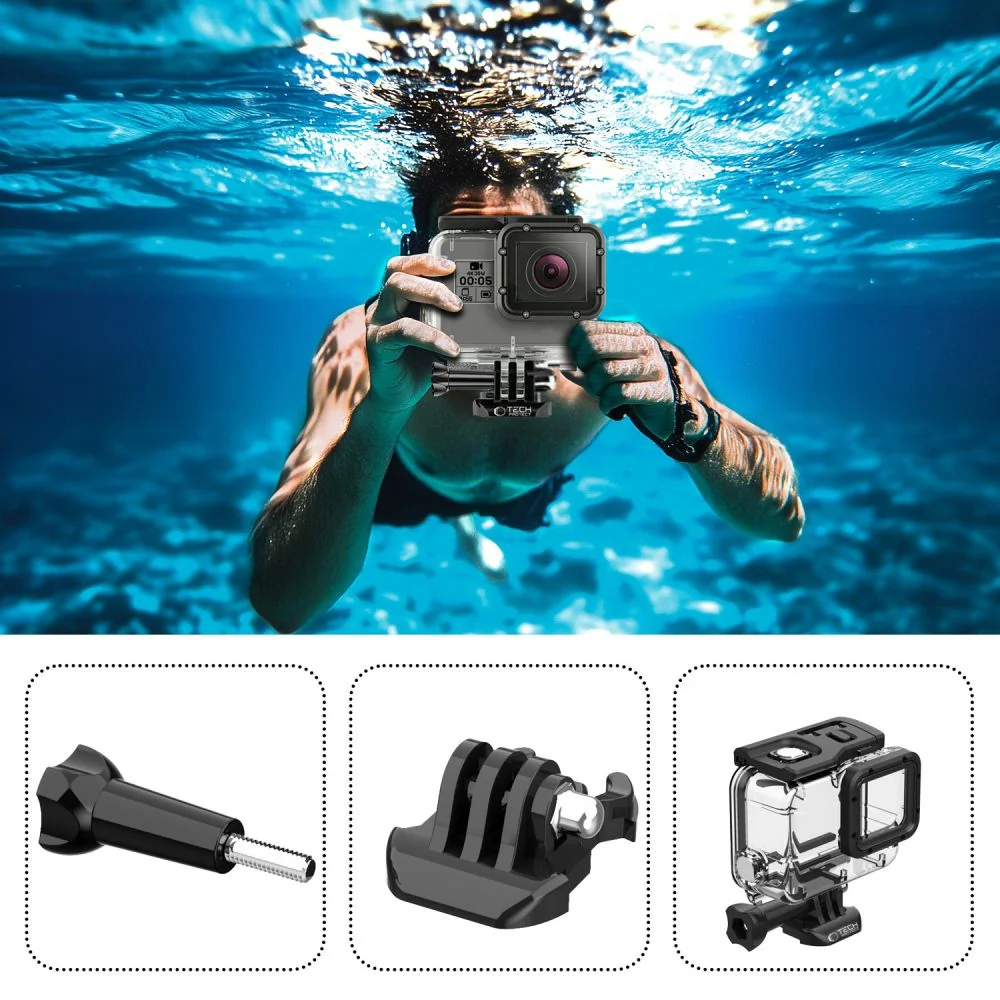 Tech-Protect GA200 vodotesné puzdro na GoPro Hero 5 / 6 / 7, priesvitn é