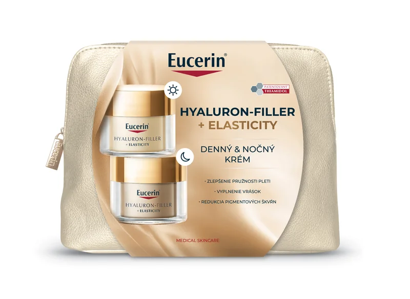 Eucerin Vianočná taštička HYALURON-FILLER + ELASTICITY Denný krém + Nočný krém