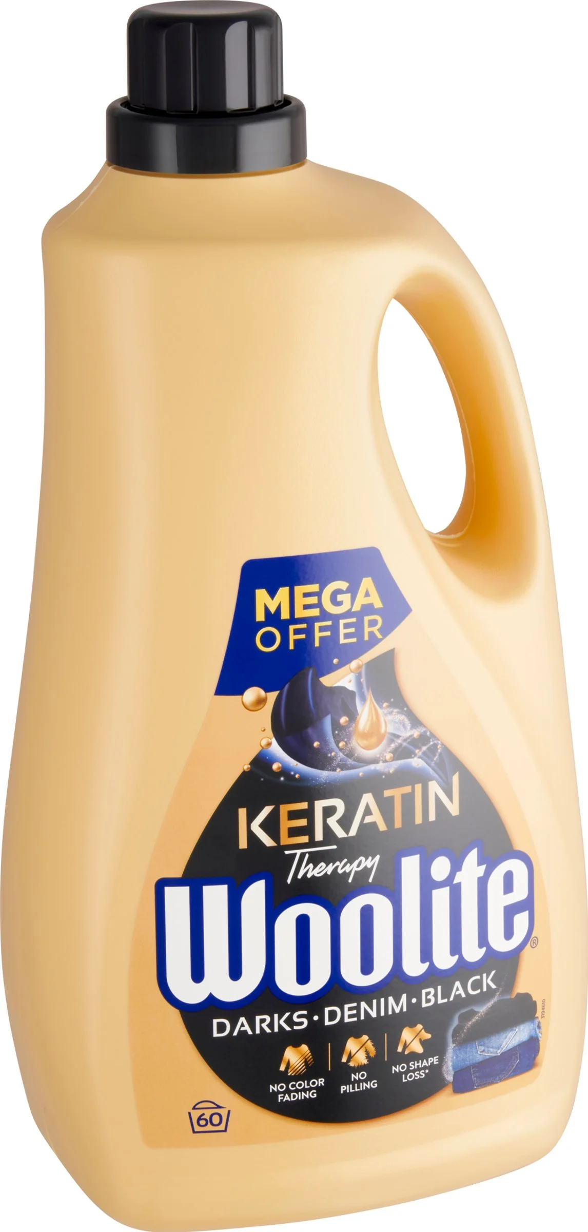 Woolite na čiernú a tmavú bielizeň s keratínom pracích dávok 1×3600 ml, prací gél