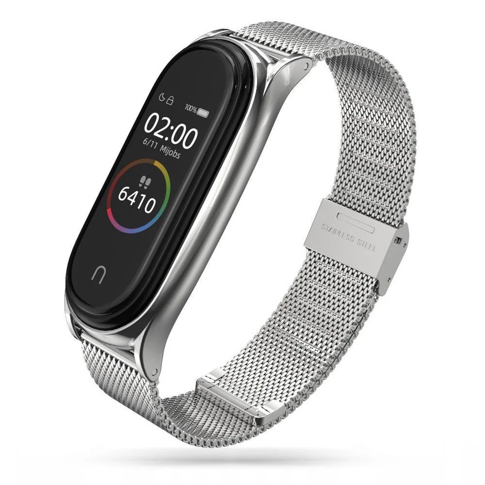 Tech-Protect Milanese remienok na Xiaomi Mi Band 7 silver