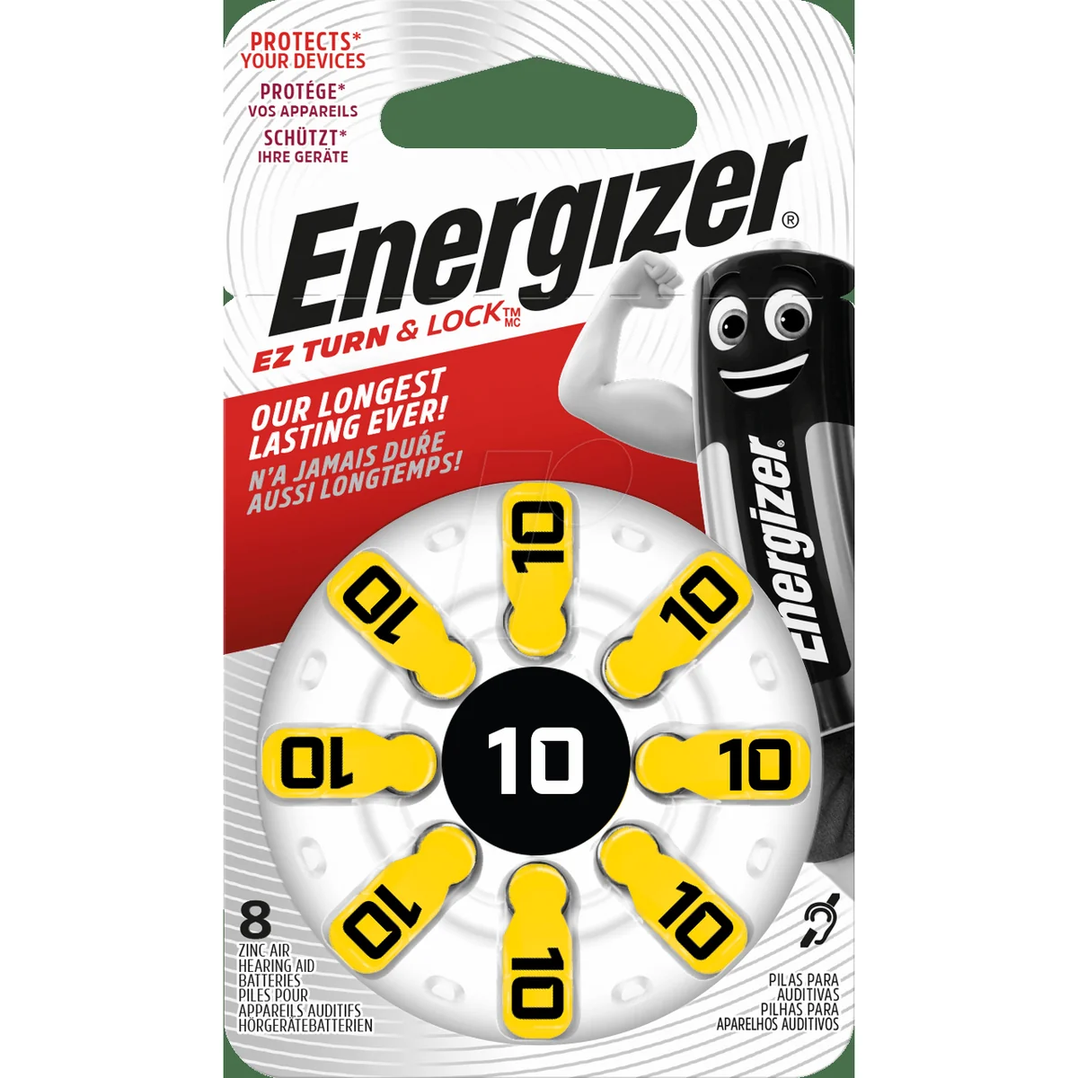 Energizer 10 SP-8 gombíkové batérie pre audioprotetiku 8ks 1,4V EN-634923