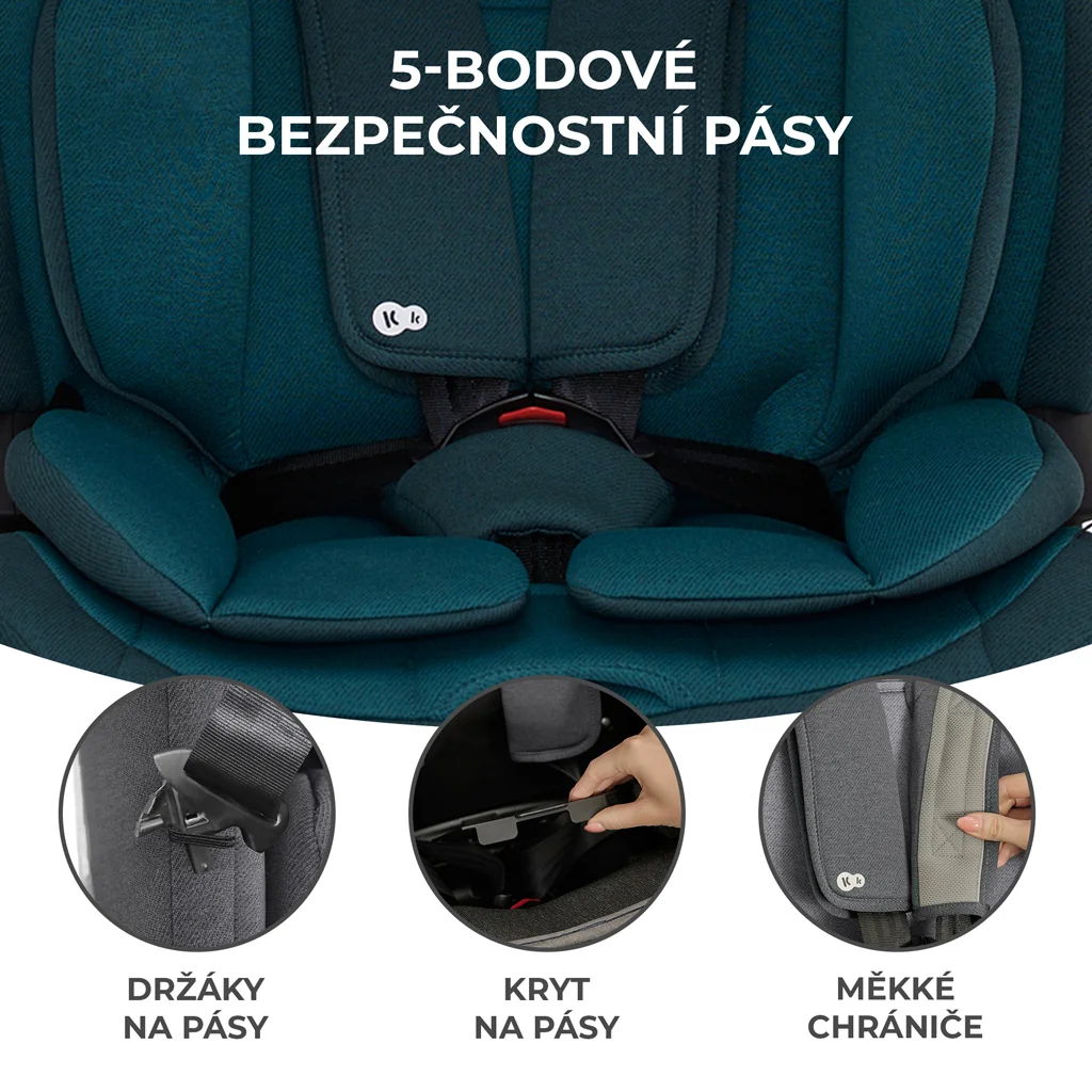 KINDERKRAFT Autosedačka Oneto3 i-Size 76-150cm + Isofix Harbor blue 1×1 ks, autosedačka