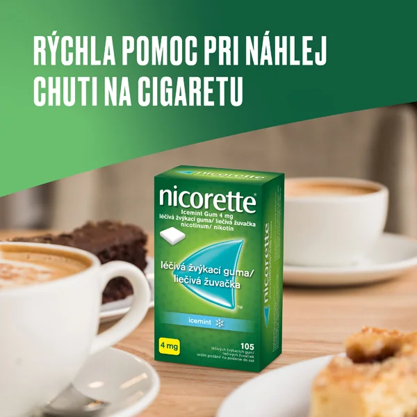 Nicorette® Icemint Gum 4 mg 1×105 ks, žuvačky