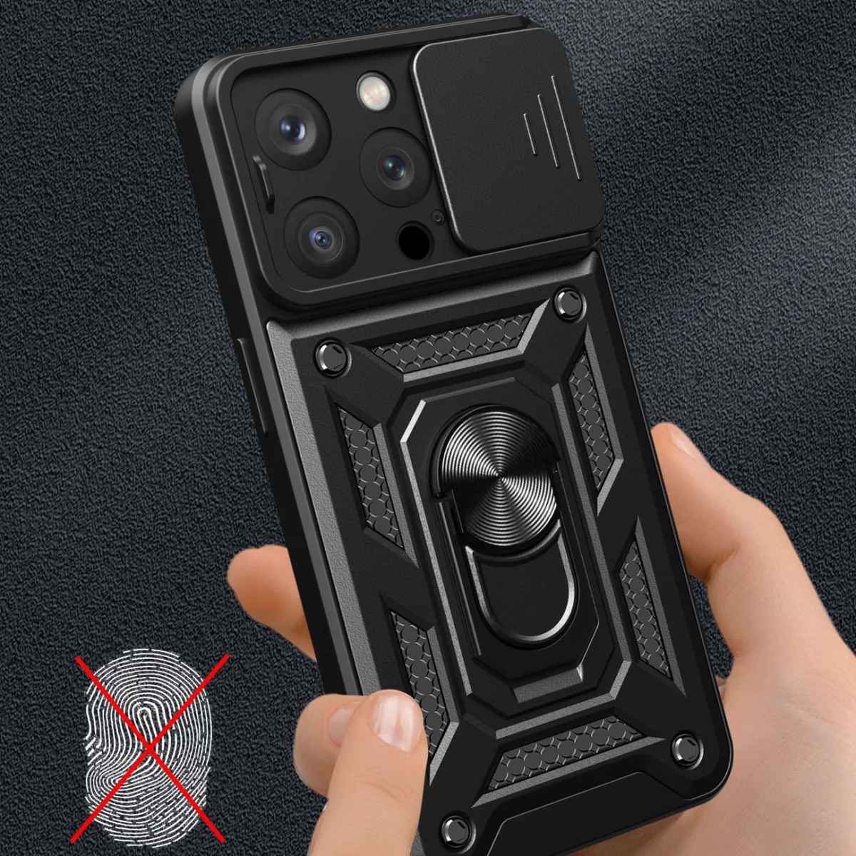 MG Hybrid Armor Camshield kryt na iPhone 15 Pro, modrý 