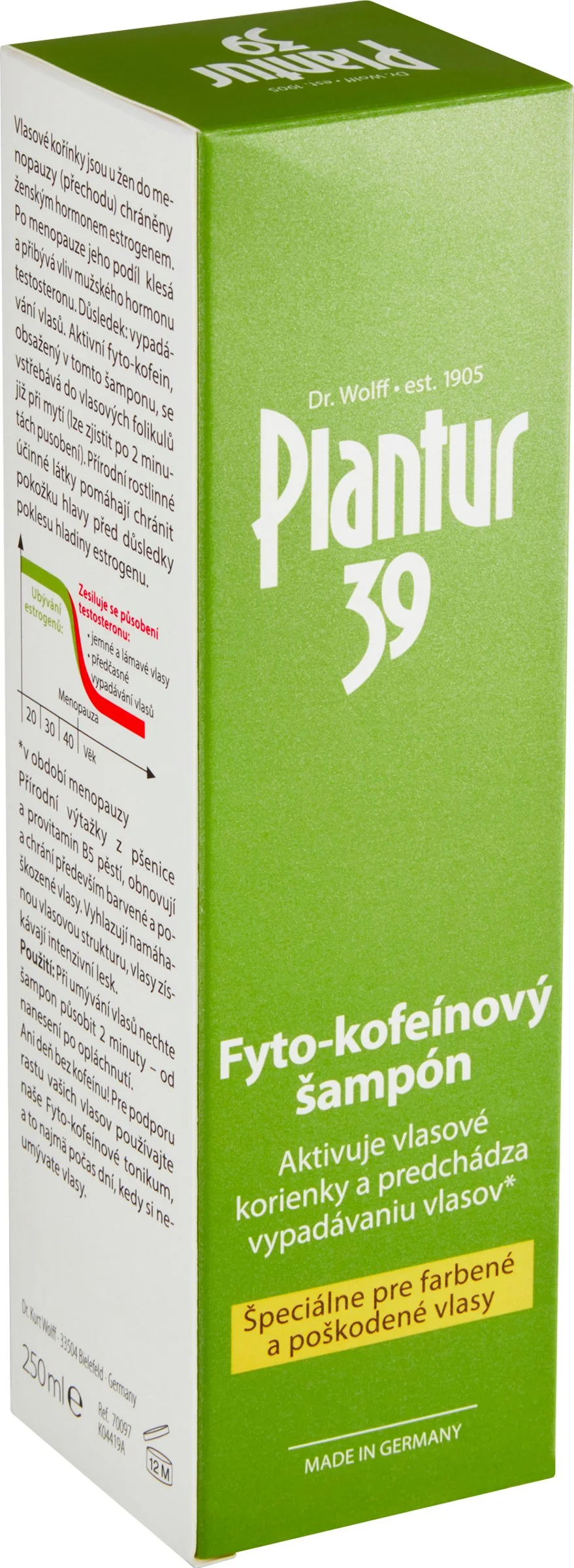 Plantur 39 Fyto-kofeinový šampón pre farbené vlasy 1×250 ml, kofeínový šampón