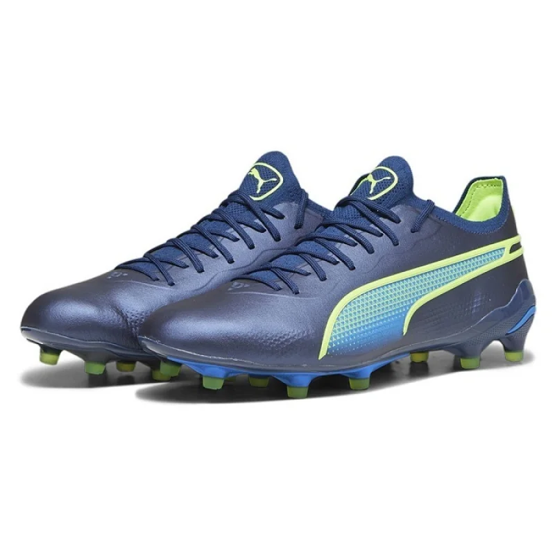 Puma King Ultimate FG/AG Pánske futbalové kopačky, modrá-navy/zelená, veľ. 45 109941-45