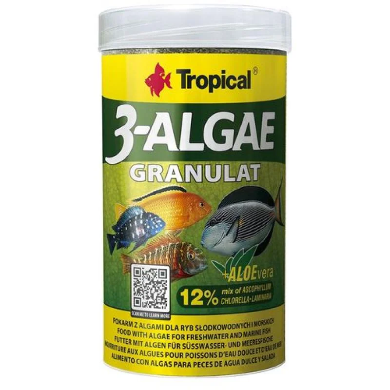 TROPICAL 3-Algae Granulat 100ml/44g krmivo s riasami pre sladkovodné a morské ryby 