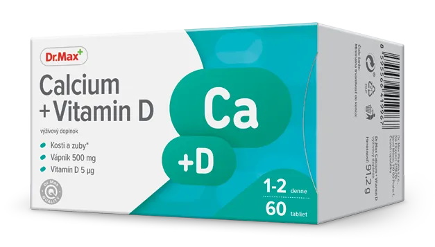 Dr. Max CALCIUM + VITAMIN D 1×60 tbl, doplnok výživy