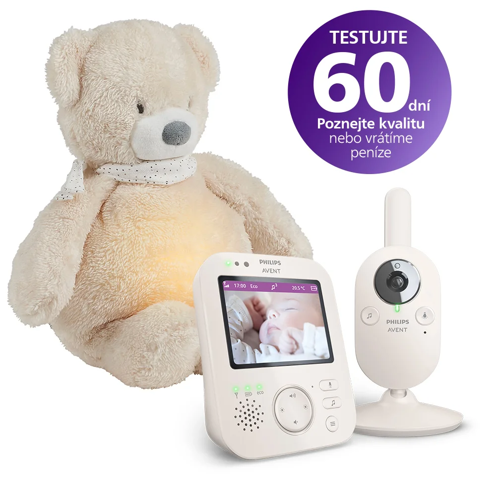 Philips AVENT Pestúnka detská video SCD891/26+NATTOU Uspávačik 4v1 Sleepy Bear Beige 0m+