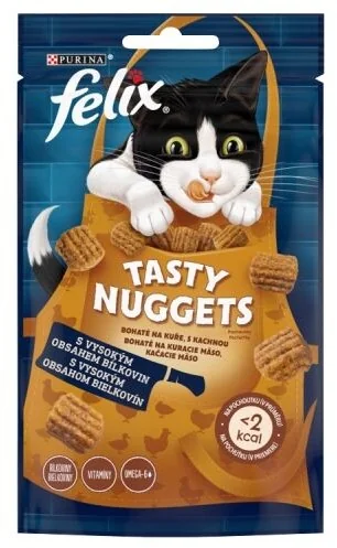 FELIX Tasty Nuggets 8x50g Bohaté na kura a kačicu