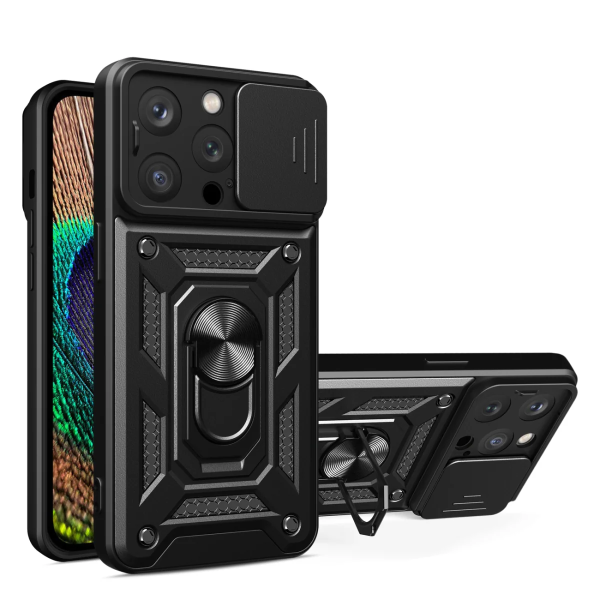 MG Hybrid Armor Camshield kryt na iPhone 15 Pro, čierny 