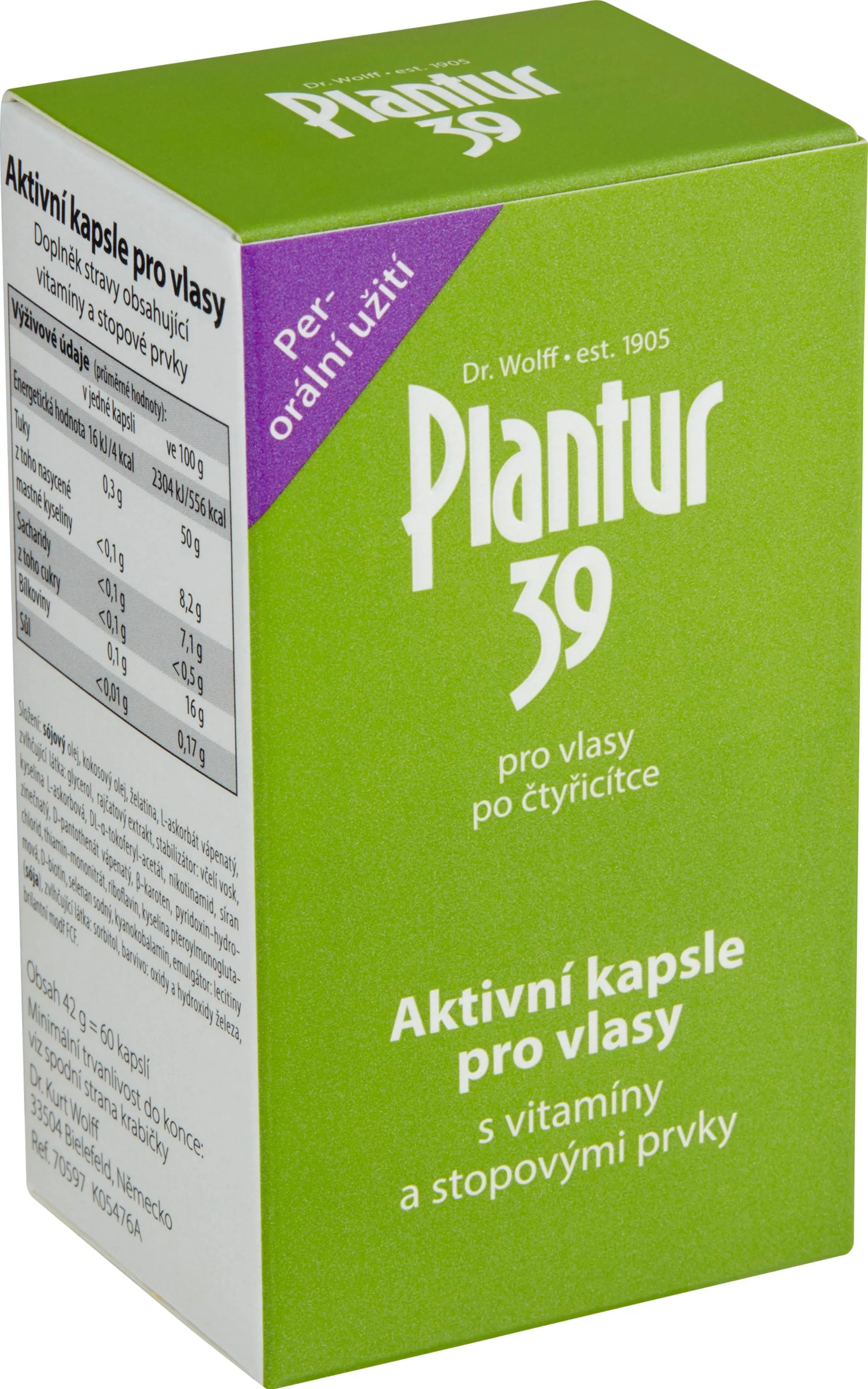 Plantur 39 Aktívne kapsule 60 cps 1×60 cps