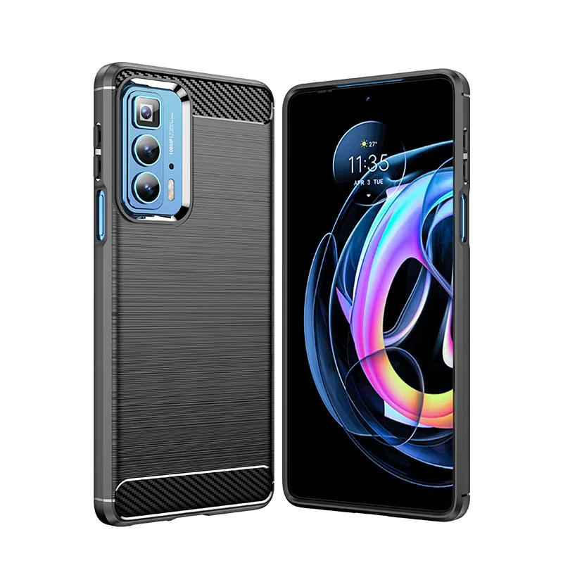 MG Carbon Case Flexible silikónový kryt na Motorola Moto Edge 20 Pro čierny