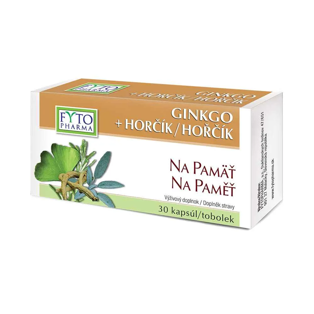 Fytopharma Ginkgo + Horčík na pamäť 1×30 cps, doplnok výživy