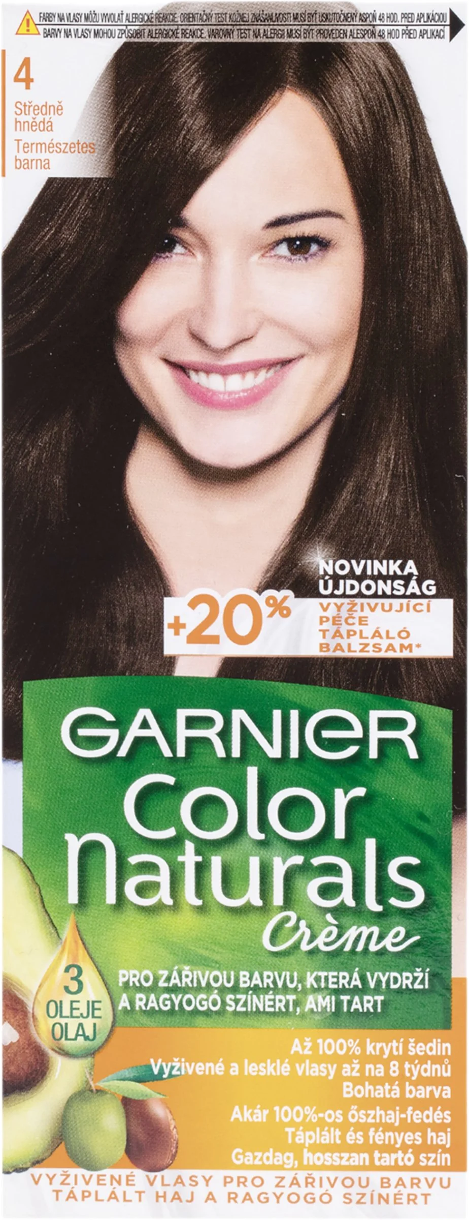 GARNIER Color Naturals CN 4.0 - stredne hnedá