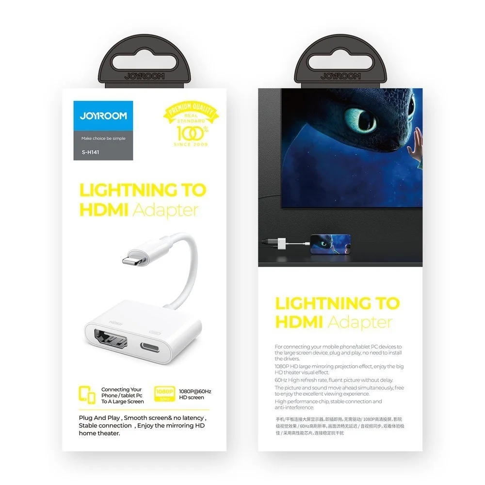 Joyroom S-H141 adaptér Lightning - HDMI / Lightning FullHD, biely 