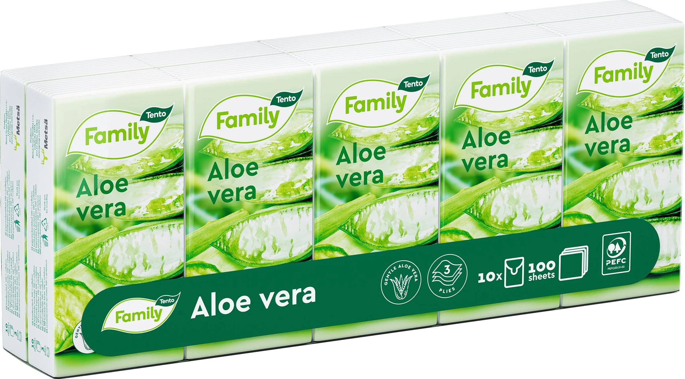 Tento Family Sensitive Aloe Vera hygienické vreckovky 10×10 ks, hygienické vreckovky