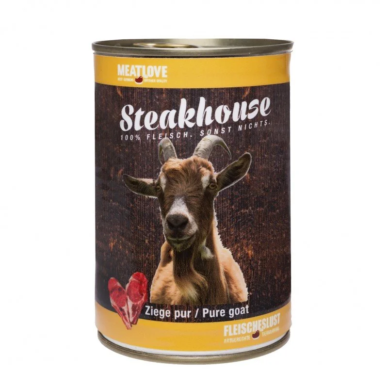 Konzerva STEAKHOUSE - 100% kozie mäso 0,4 kg