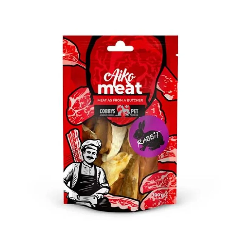 COBBYS PET AIKO Meat sušené králičie ucho plnené kuracím mäsom 100g 