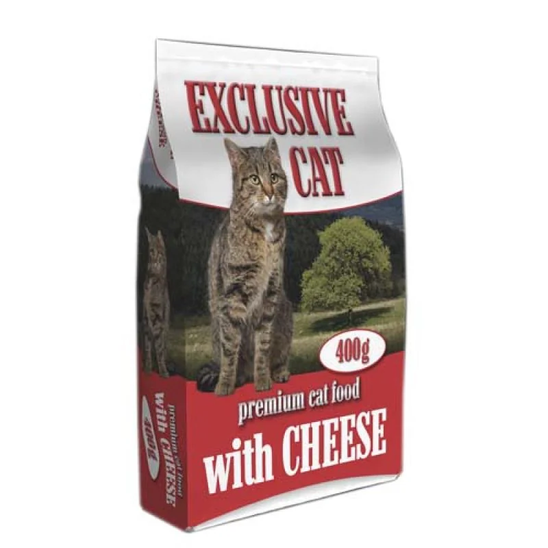 DELIKAN EXCLUSIVE CAT Cheese 400g Krmivo pre vonkajšie a vnútorné mačky s príchuťou syra