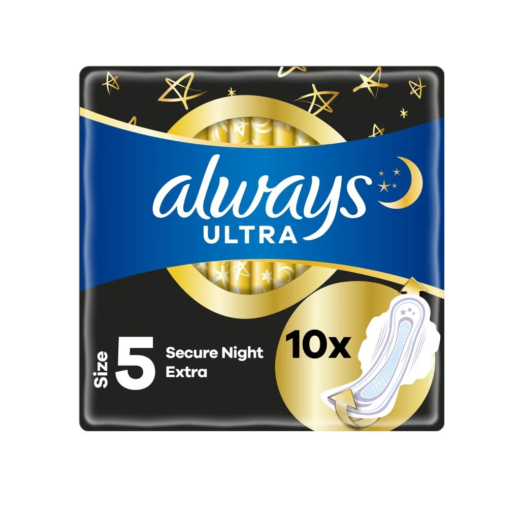 Always Ultra Duo Secure night 10ks 1×10 ks, hygienické vložky