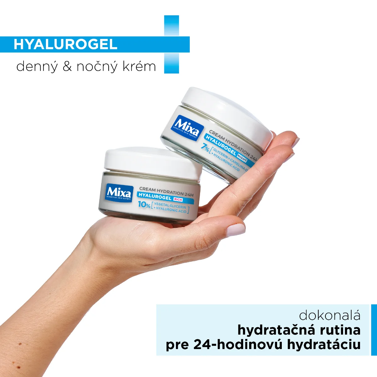 Mixa HYALUROGEL RICH 1×50 ml, hydratačný denný krém pre citlivú, suchú a dehydratovanú pleť