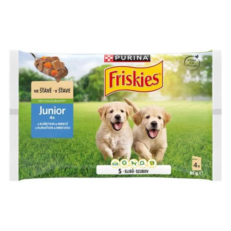 FRISKIES JUNIOR Multipack kura a mrkva 4x85g