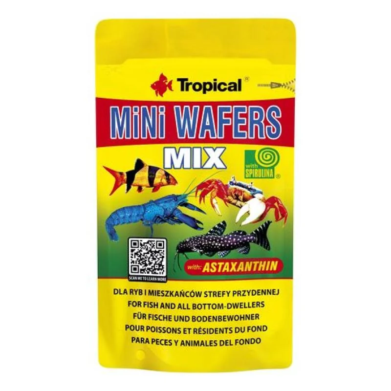 TROPICAL MiNi Wafers Mix 18g krmivo vo forme oblátok pre ryby žijúce v oblasti dna 