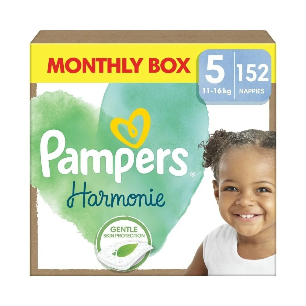 PAMPERS HARMONIE BABY PLIENKY V.5 11-16KG 152KS 1×152 ks, plienky vo veľkosti 5