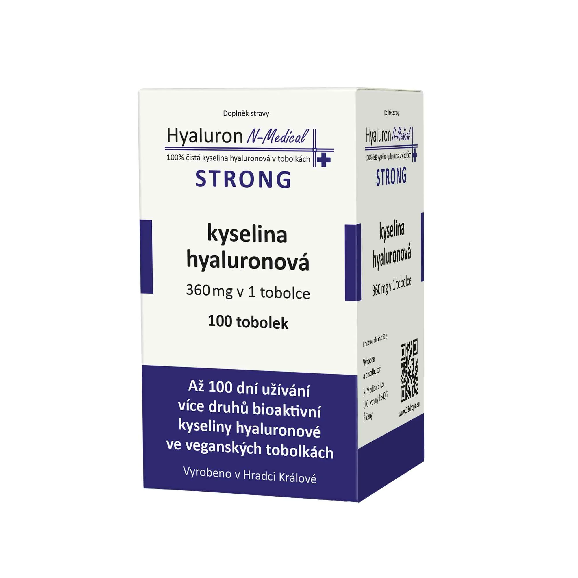 N-MEDICAL HYALURON N-MEDICAL STRONG 100TBL 1×100 cps, prípravok na vnútorné užívanie