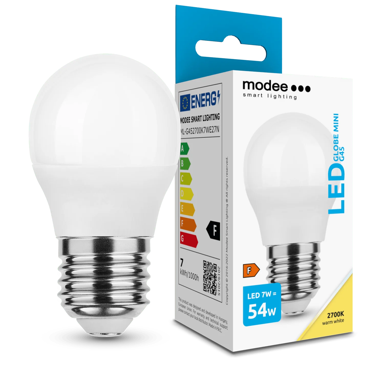 Modee LED žiarovka Globe Mini G45 7W E27 700 lm teplá biela (ML-G452700K7WE27N) 