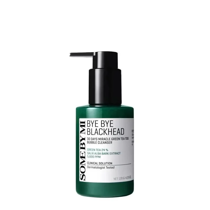 SOME BY MI - Bye Bye Blackhead 30 Days Miracle Green Tea Tox Bubble Cleanser - penový čistič pre problematickú pleť 120 ml