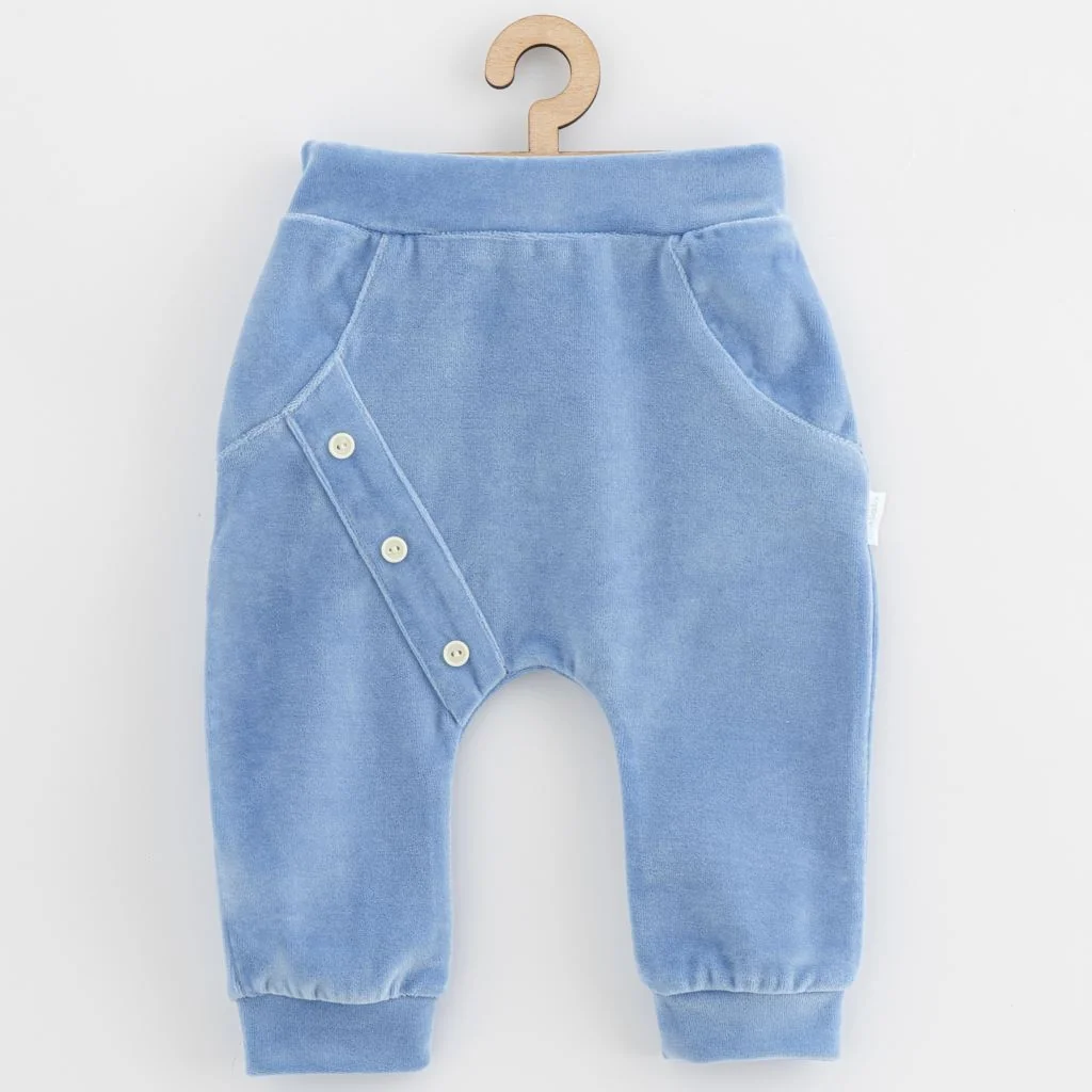 Dojčenské semiškové tepláky New Baby Suede clothes modrá 80 (9-12m), 20C54914