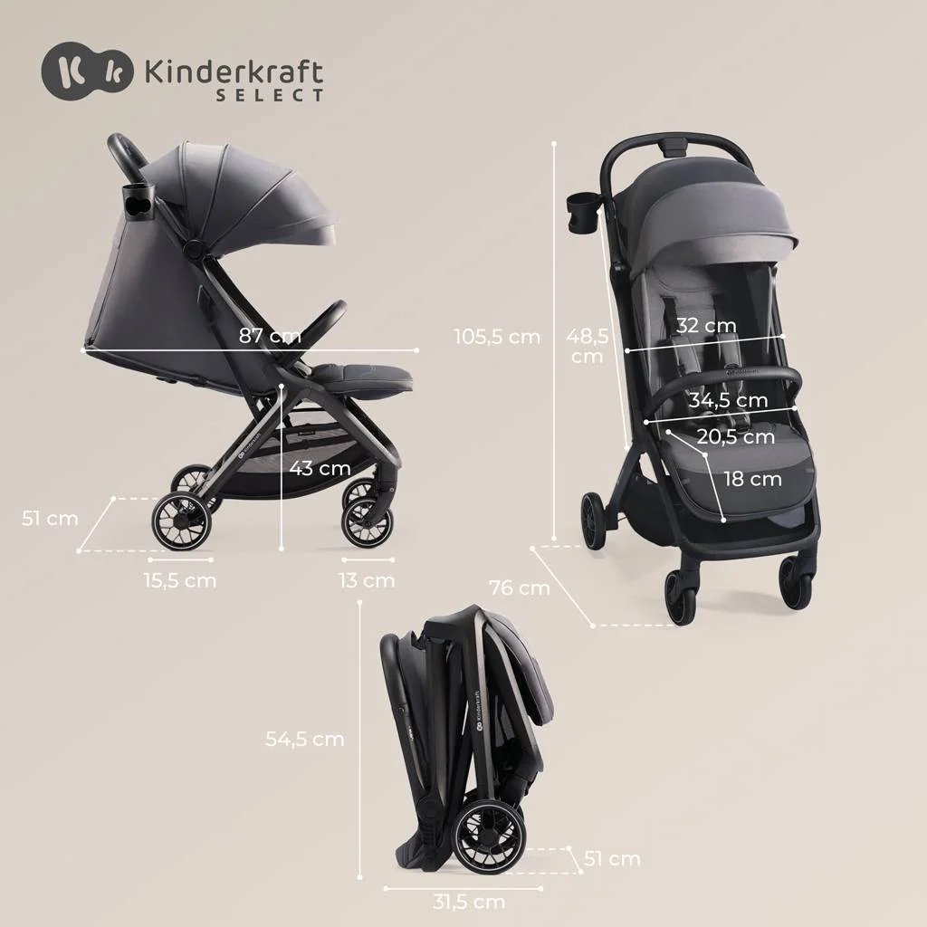 KINDERKRAFT Kočík športový Nubi 2 Sand Beige 1×1 ks, kočík