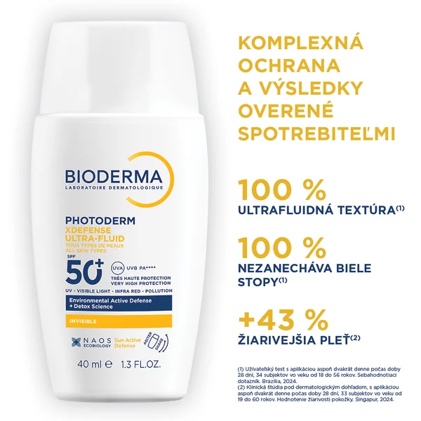 BIODERMA Photoderm XDefense neviditeľná ultrafluidná ochrana SPF 50+ 1×40 ml, ultrafluidná ochrana na tvár