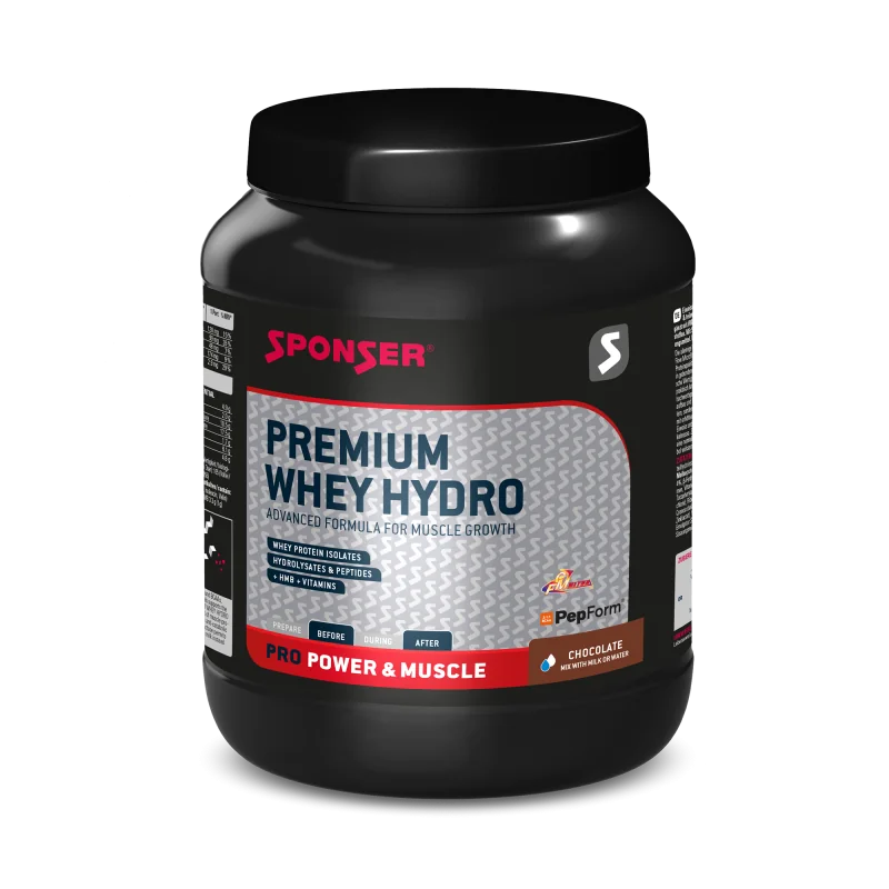 SPONSER PREMIUM WHEY HYDRO 850g vysokokvalitná tréningová podpora v oblasti silových a vytrvalostných športov, ale aj pre aktívnych ľudí a rekonvalescentov so zvýšenou potrebou bielkovín, srvátkový proteín pre efektívny rast svalov doplnenú o HMB - Príchu