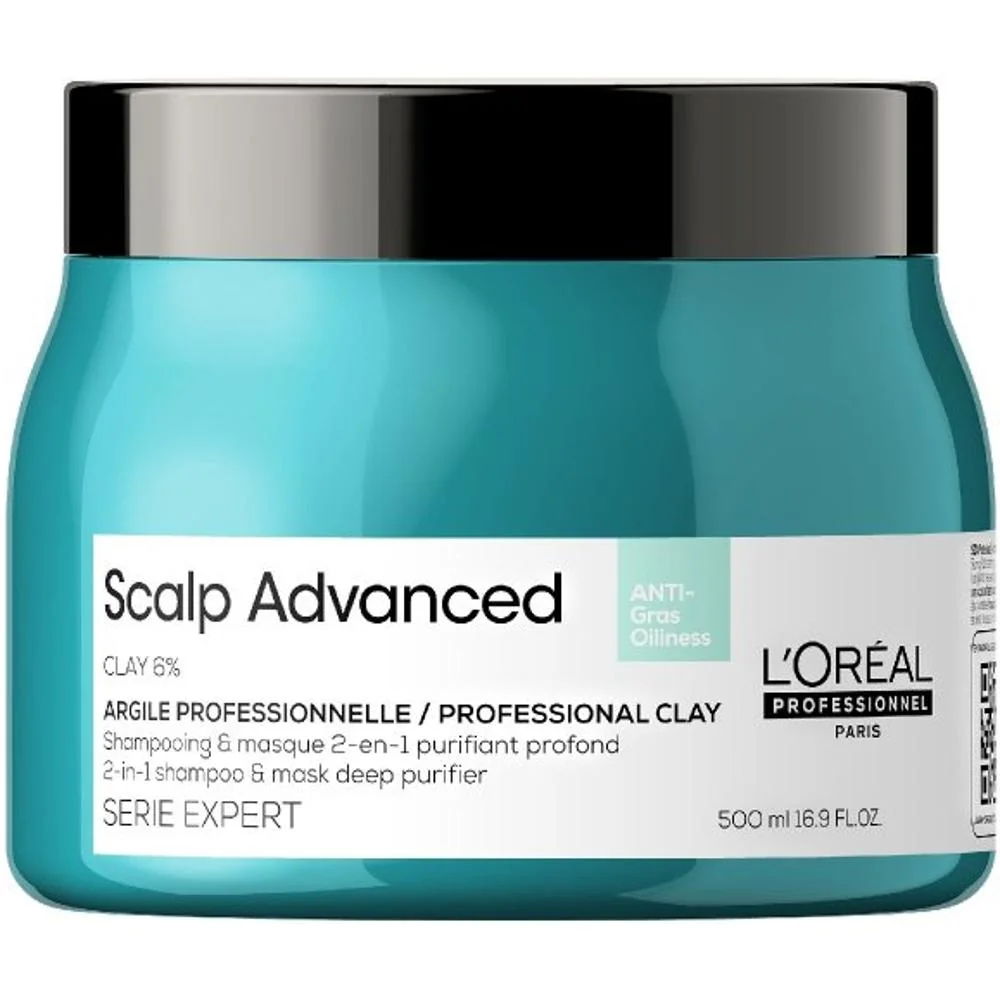 L'Oréal Professionnel Serie Expert Scalp Advanced Anti-Oiliness Clay 2v1 maska a šampón 500ml