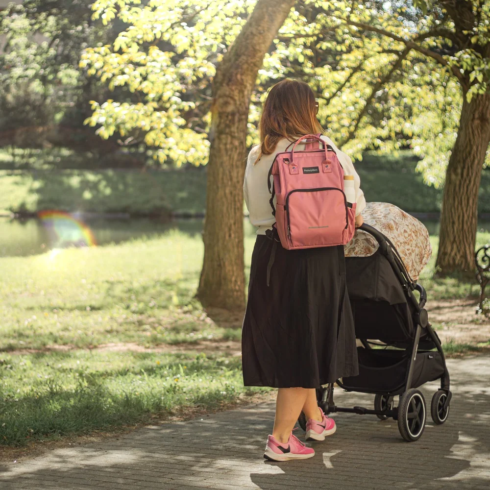 PETITE&MARS Batoh prebaľovací na kočík Jack - séria Catchthemoment Dusty Rose 1×1 ks, prebaľovací batoh na kočík